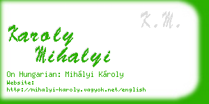 karoly mihalyi business card