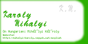 karoly mihalyi business card